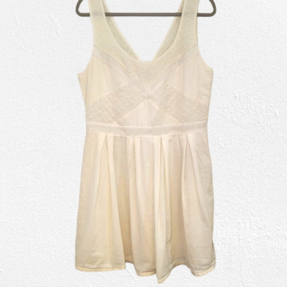 American Eagle Outfitters Cream Eyelet Lightweight Summer Dress Women's Size 14